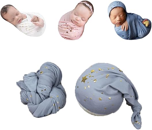 Amazon 新生児 写真撮影用衣装 ベビーフォトストレッチラップ 長い尾の帽子 新生児ブランケット 写真小道具 男の子 女の子 グレー 撮影用小道具 通販