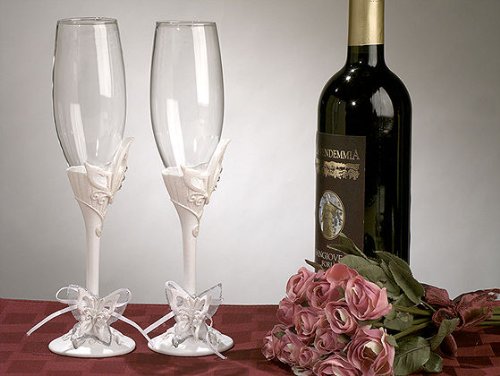 Set copa brindis diseño mariposa miniatura 2
