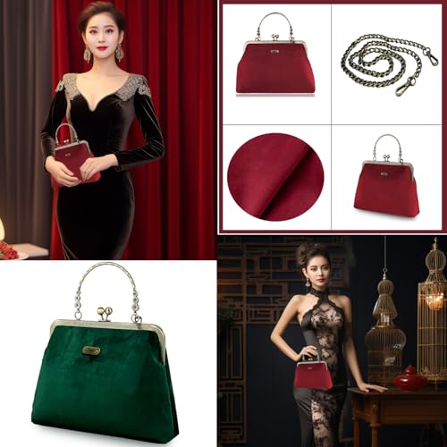 Image of Evening Bag Vintage Purse Kiss Lock Purses and Handbags for Women Formal
