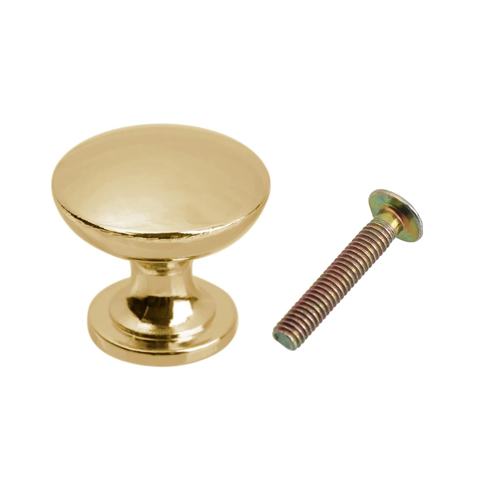 GIYXHU 10pcs Cupboard Retro Round Shape Cabinet Antique Brass Dresser Door Handle Wardrobe Pulls Drawer Knob for Cupboard(24mm-Gold)