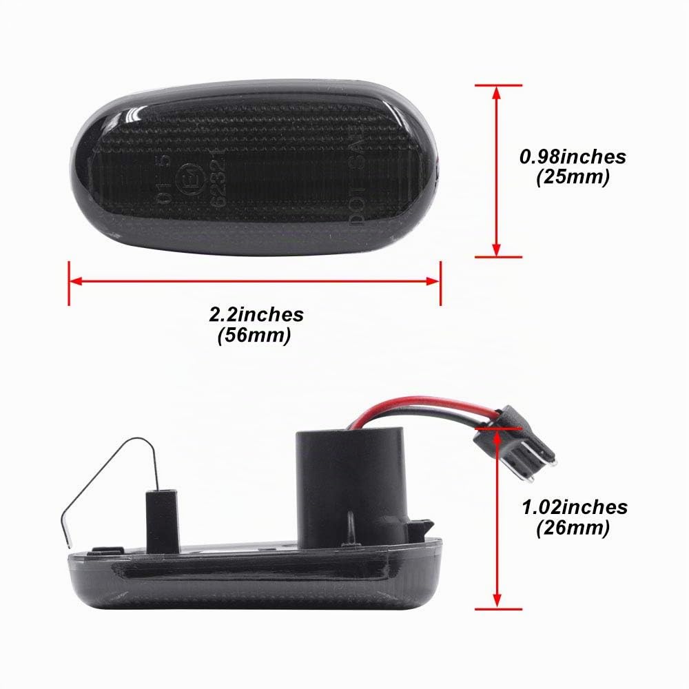 Indicatori di direzione sequenziali a LED per Alfa Romeo 147 GT 937 MiTo 955 Fiat Bravo II MK2 Canbus Error Free Lente affumicata Indicatore di direzione laterale dinamico Indicatore di direzione