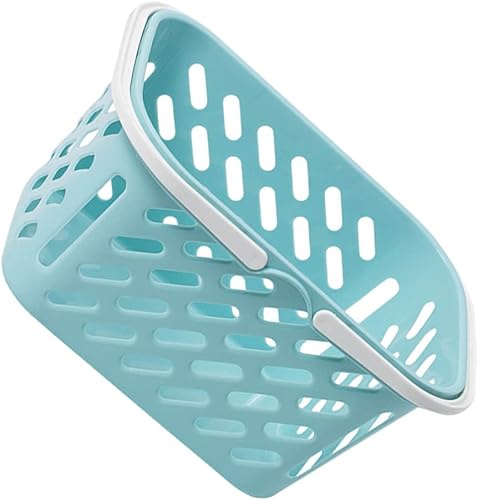 Kisangel 1 cesta de la compra pequeña con asas, cestas de almacenamiento portátiles, mini cesta de picnic, cesta de almacenamiento