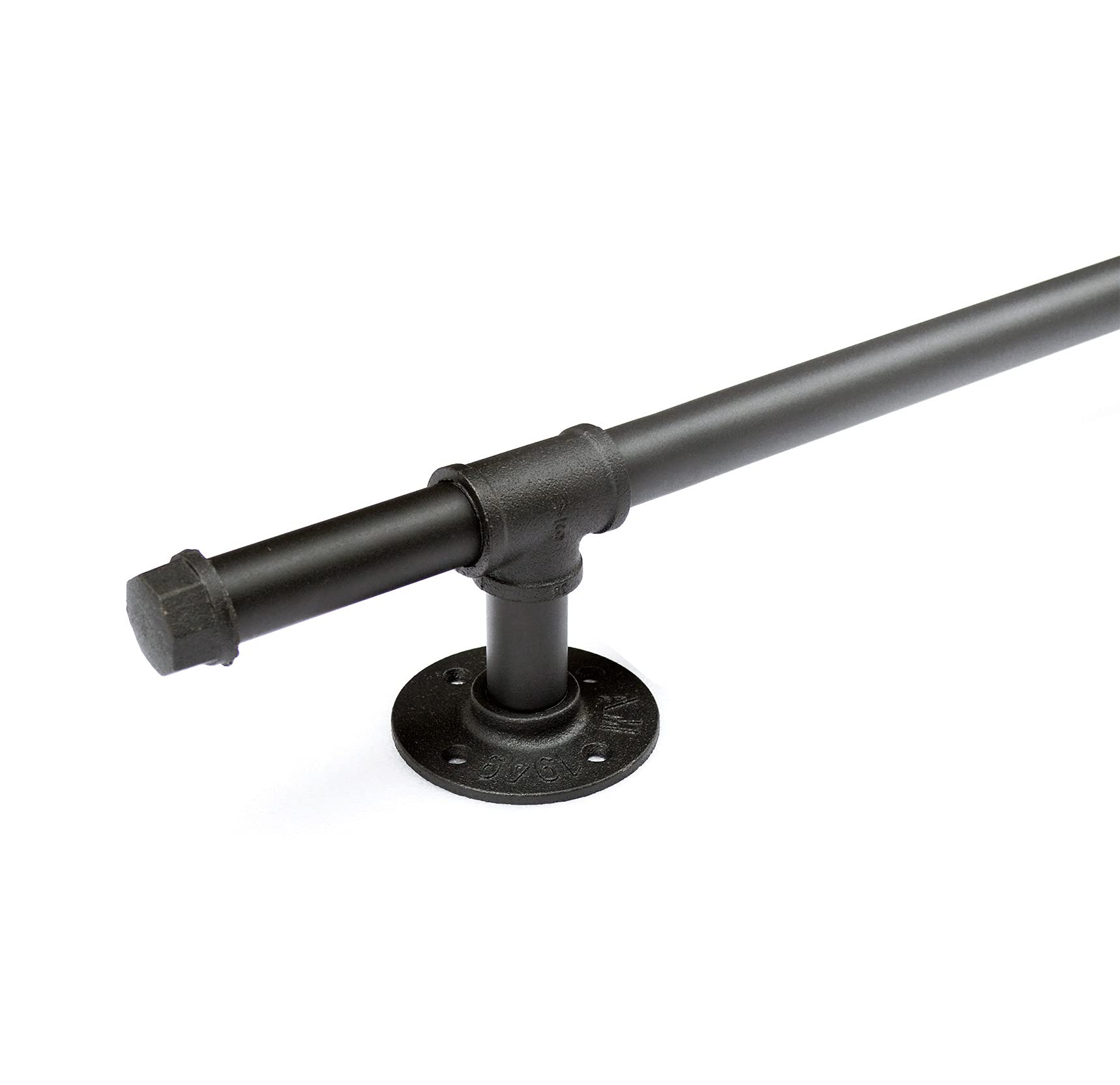 DIYHD 12FT Handrails for Indoor Stairs,Industrial Pipe Staircase Railing with 3 Wall Mount Brackets