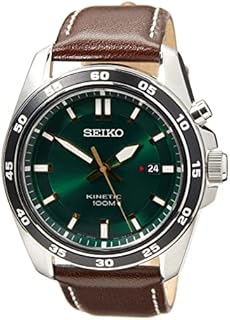 Seiko Herren-Uhr Kinetik Edelstahl mit Lederband SKA791P1