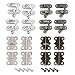 Produktbild Latch Hook Hasp,RoadLoo 60 Stück Rechts Latch Hasp Antike Metallschnalle Vorhängeschloss Hasp Horn Lock and 60 Sets Butterfly Shaped Hinges mit Schrauben für Holz Schublade Schmuck Box Wein Holzkiste