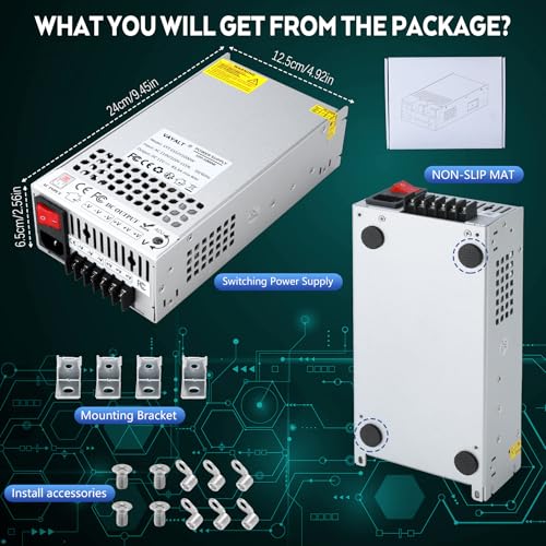 Image of VAYALT 12V 83.3A 1000W DC Switching Power Supply, Universal Regulated Switching AC 110V /220V to DC 12V Transformer, 12V Power Suply for Industrial, Computer Project(No Power Cord)