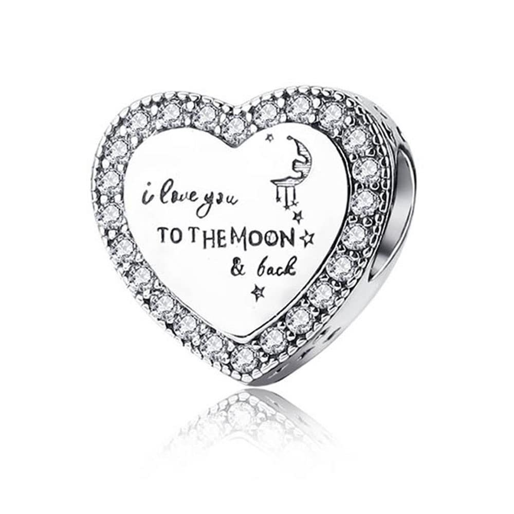 BEEUVIPVida de personajes animales Abalorios Colgante de Cuentas Plata de Ley 925 con Circonita Cúbica Compatible con Europeo Pulsera Collar,Charms de Para Niña Mujer