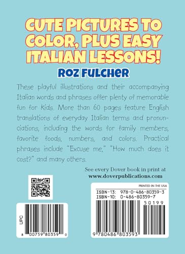 Color & Learn Easy Italian Phrases for Kids Paperback – December 16, 2015 - Image 3