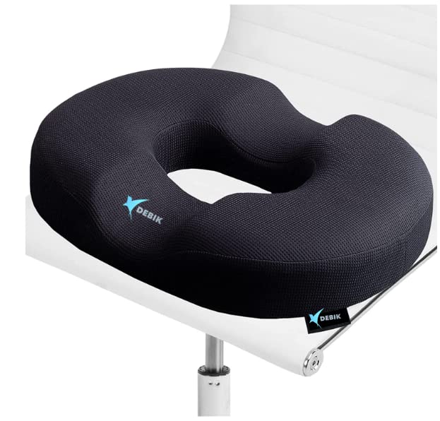 Debik | Donut Pillow Hemmoroid Seat Cushion For Office Chair,Sciatica Pain Relief Pillow ?For Sitting, Wheelchair Cushions,Tailbone Pain Car Seat Cushions (Black) - Memory Foam (B0BXQ6GTCC) Amazon Price History, Amazon Price Tracker