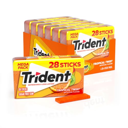 Image of Trident Tropical Twist Sugar-Free Gum, 6 Packs of 28 Pieces (168 Total)