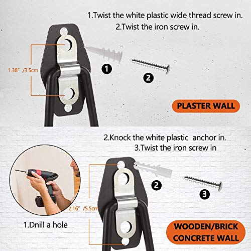 Garage Wall Hooks,Add Steel Reinforced Piece,Double Heavy Duty Storage Hangers for Organizing Ladder,Bike,Hoses,Garden Tool.(4 Set)