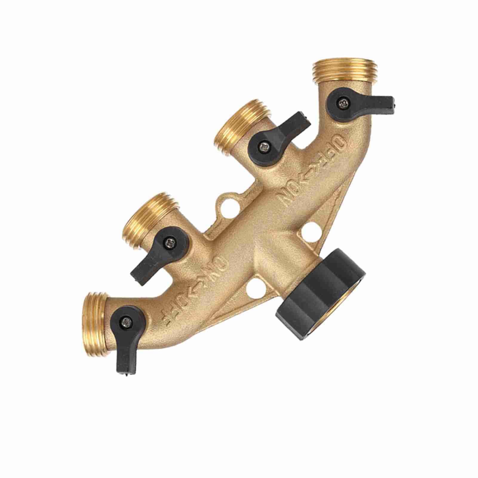 Yctze Conector de Grifo de Latón, Divisor de 4 Vías (hilo europeo)