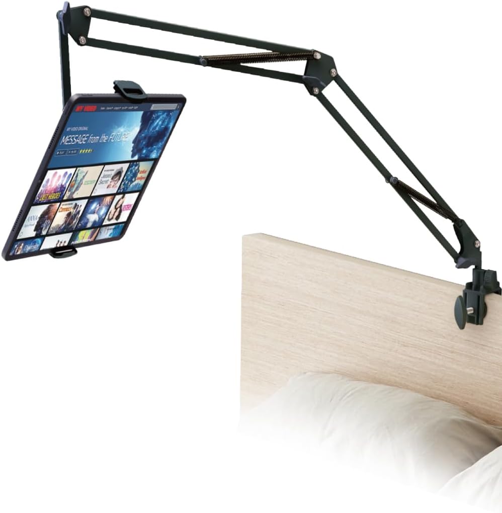 エレコム タブレットスタンド アームスタンド iPadスタンド Fire HD 10 Fire HD 8 スマホ/iPhoneスタンド ベッドサイド取付可能 寝ながら 360度回転 Zアーム型 4.6~11インチ対応 ブラック TBWDSZARMBEDBK