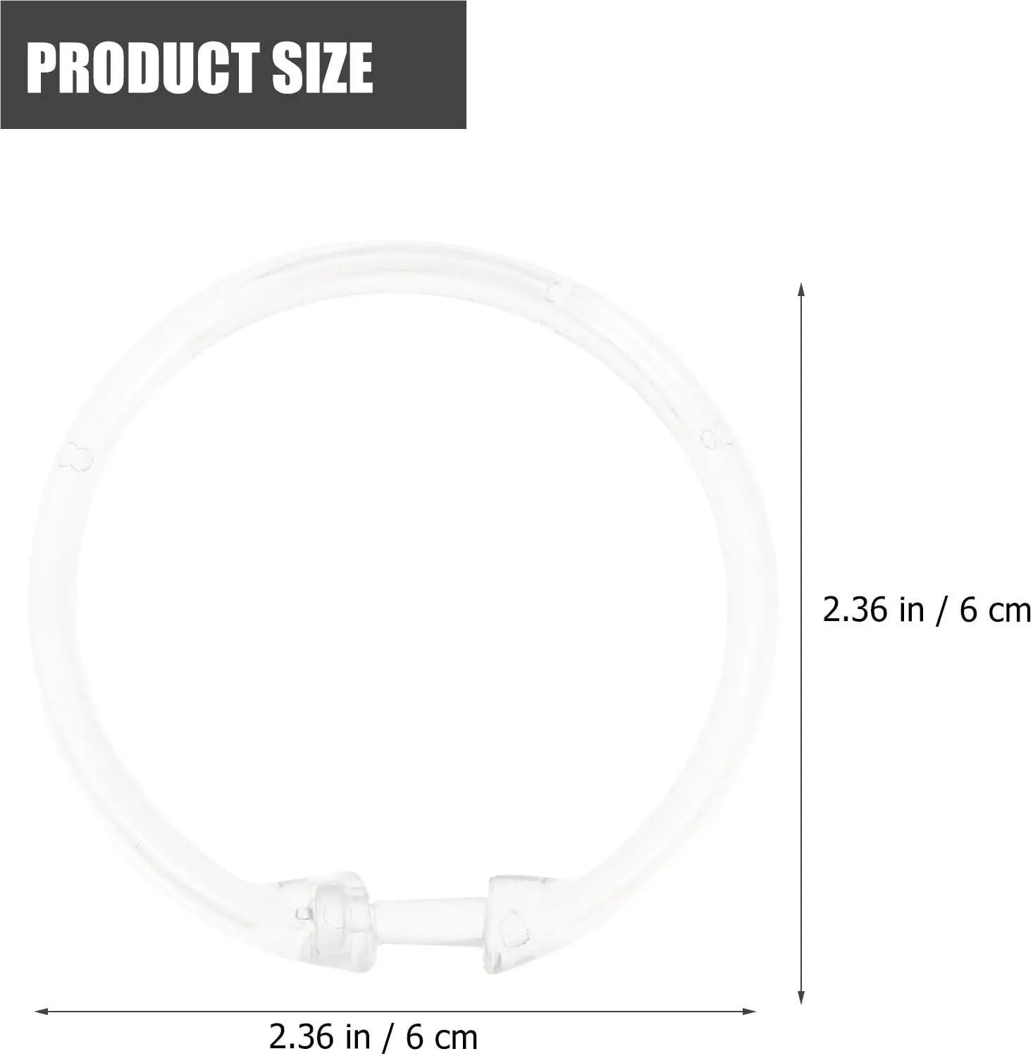 100Pcs Clear Acrylic Lightweight Universal Decorative Bath Hooks Round Ring
