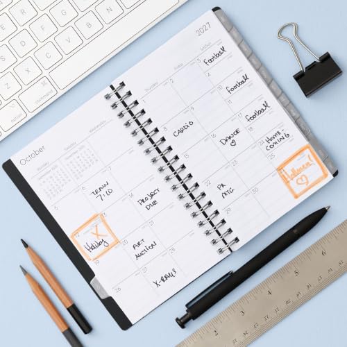 Image of Blue Sky 2027 15-Month Weekly and Monthly Mini Planner Calendar, Includes October 2026 - December 2027, 3.625 inch x 6.125 inch, Flexible Cover, Wirebound, Laminated Tabs, Enterprise (Pack of 2)