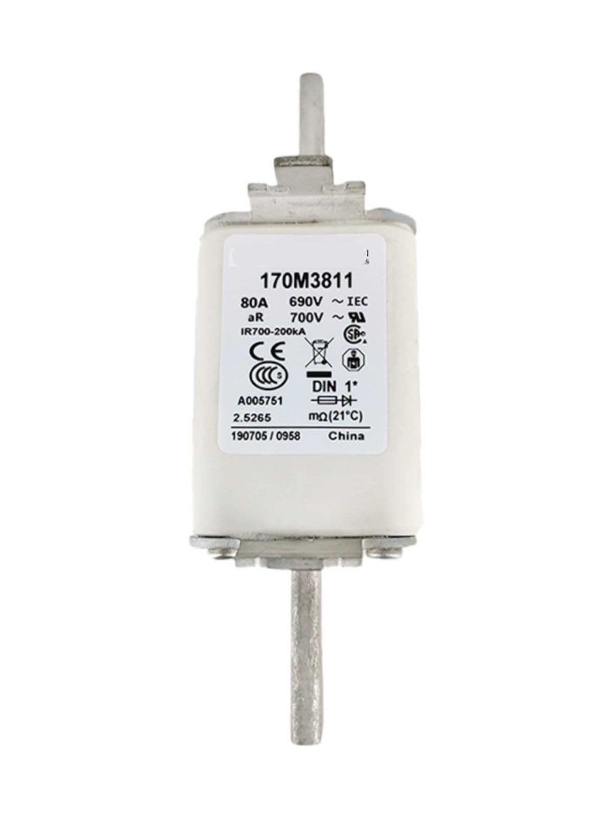 VDOQTLJT 170M3811 Fast Low Voltage Fuse Quick Recovery
