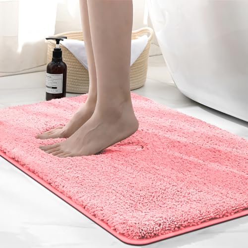wyewye Alfombrilla de baño de microfibra de 2 cm, muy absorbente, 50 x 80 cm, color rosa