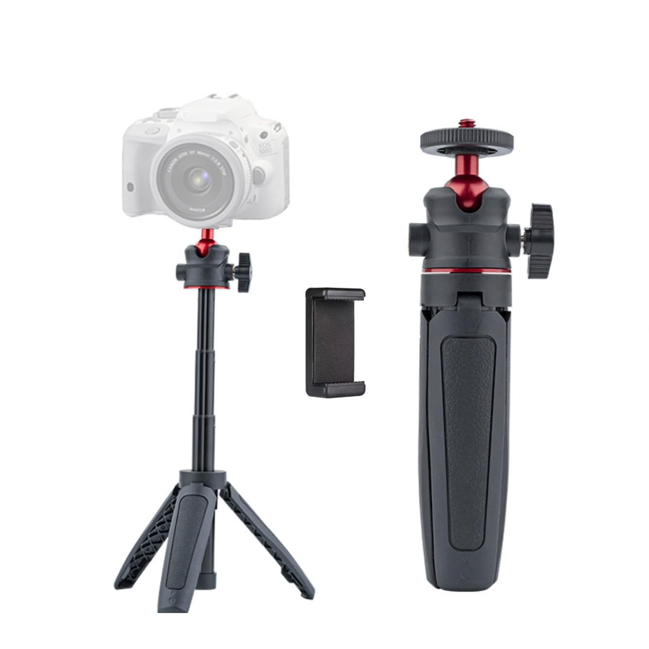 Compact 3-Section Extendable Tripod with Ball Head - Portable Desktop Stand for Smartphones, Cameras & Live Streaming