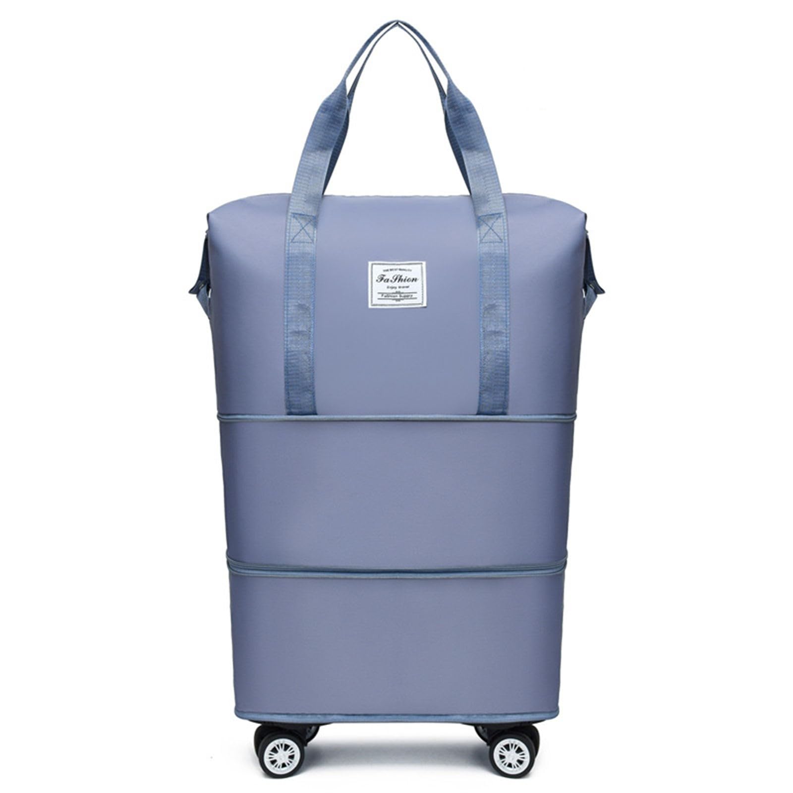 Borsa Da Viaggio EZROLL 100L | Grande, Leggera, Espandibile | Carrello Bagagli 2 Ruote | Rossa, Nera, Viola