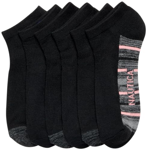Image of Nautica Womens Low Cut Socks - 6 Pack Soft Stretch Breathable Mesh Cushioned Athletic Performance No Show Socks for Women