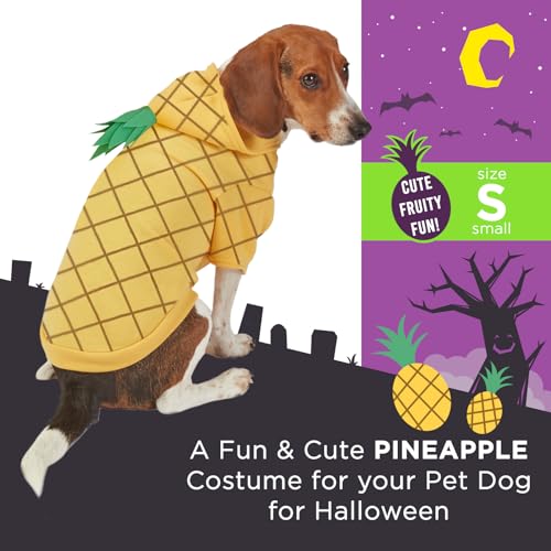 Disfraz para perro Piña con capucha Halloween talla S miniatura 2