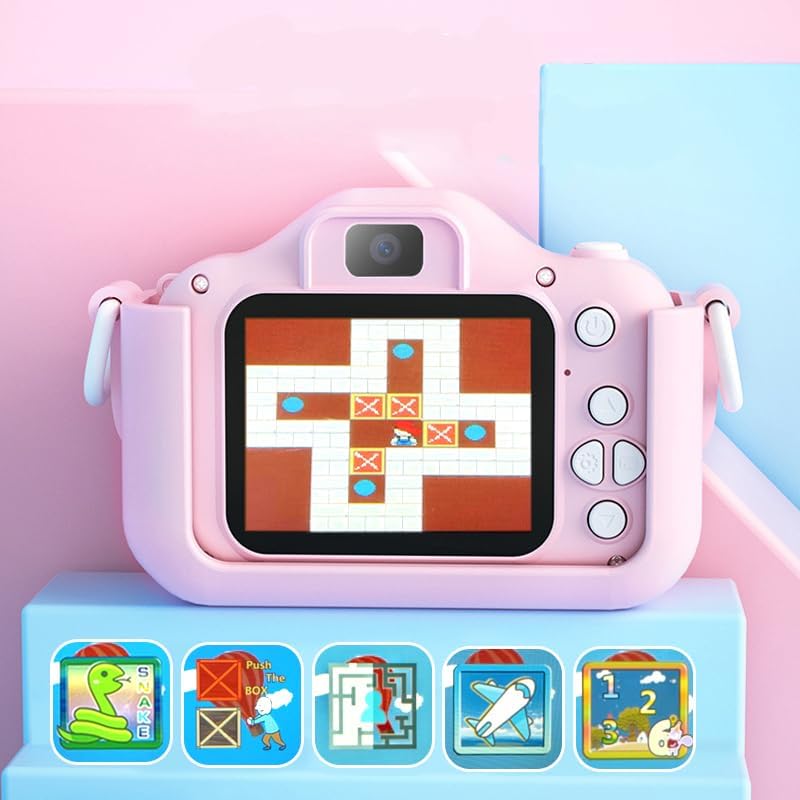 Image of MAVOKIS Kids Camera Digital Camera for Age 3-8, 1080P Toddler Camera for Kid with 32GB SD Card, Toddler Girls Toys Age 6-9, Christmas Birthday Gifts for Children, Purple (Kids cam Pink)