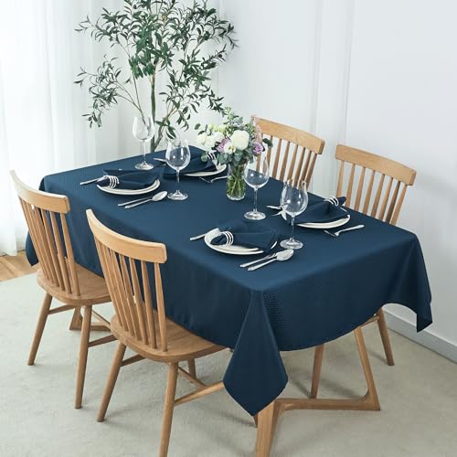 Image of maxmill Cloth Napkins Weaved Texture Pattern Soft Comfortable and Luxury Serviette for Restaurant Family Dinners Weddings Parties and Banquets Set of 4 Pieces, 20 x 20 Inch Navy Blue