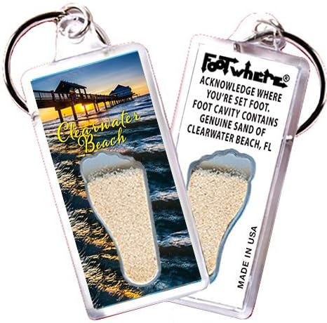 Miniatura 3 de FootWhere Llaveros Clearwater. Juego de 6 piezas. Auténtico recuerdo de destino que reconoce dónde has puesto el pie. Tierra auténtica de ubicación