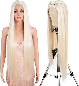 Style Icon 613 Blonde 13x4 Lace Frontal Wig 38 inch Super Long Straight Hair Wig for Women Synthetic Lace Front Wig Pre Plucked with Baby Hair Synthetic Fiber (613)