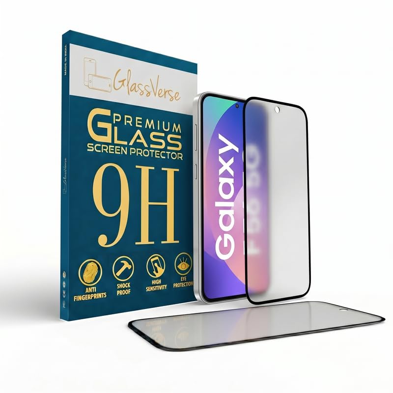 Image of GlassVerse D+ Matte Tempered Glass With 18H Hardness For Samsung galaxy F56 5G (PACK OF 1) with Free Installation Kit. Full screen Coverage - 6.74 inch