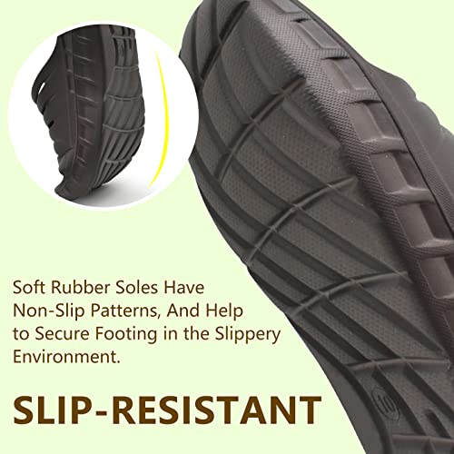 Image of GPOS Mens Sport Recovery Sandals Plantar Fasciitis Thick Cushion Slides Sandals Lightweight Comfort Orthotic Slippers