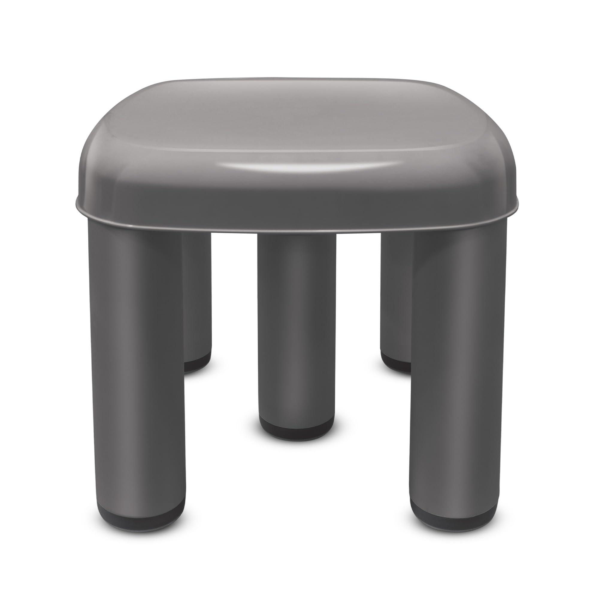 MILTON Big Hardy Plastic Stool, Grey | Comfortable Seating | Anti Skid Grip | 5 Leg Base | BPA Free | Recyclable