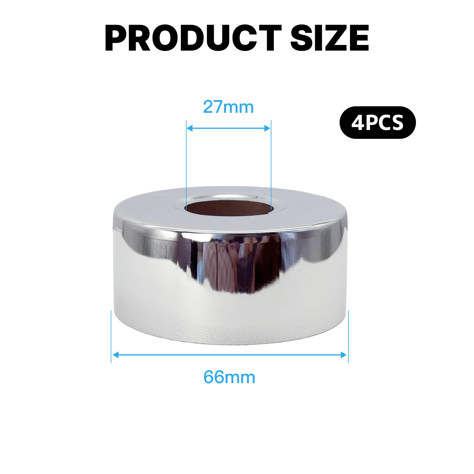 Hugwish Rosettes for Shower Fittings 3/4’ 27mm x 66mm x 30mm in Height, 4 Pieces, Rosette for tap Internal ø 26 mm - Image 2