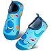Geweo Chaussures Aquatiques Enfant Chausson Garçon Pieds Nus Pantoufle Fille Antidérapant Sandales Bébé Chaussettes d'eau pour Sports Piscine et Plage Surf Natation Plongée Yoga Mer Bleu 32/33EU