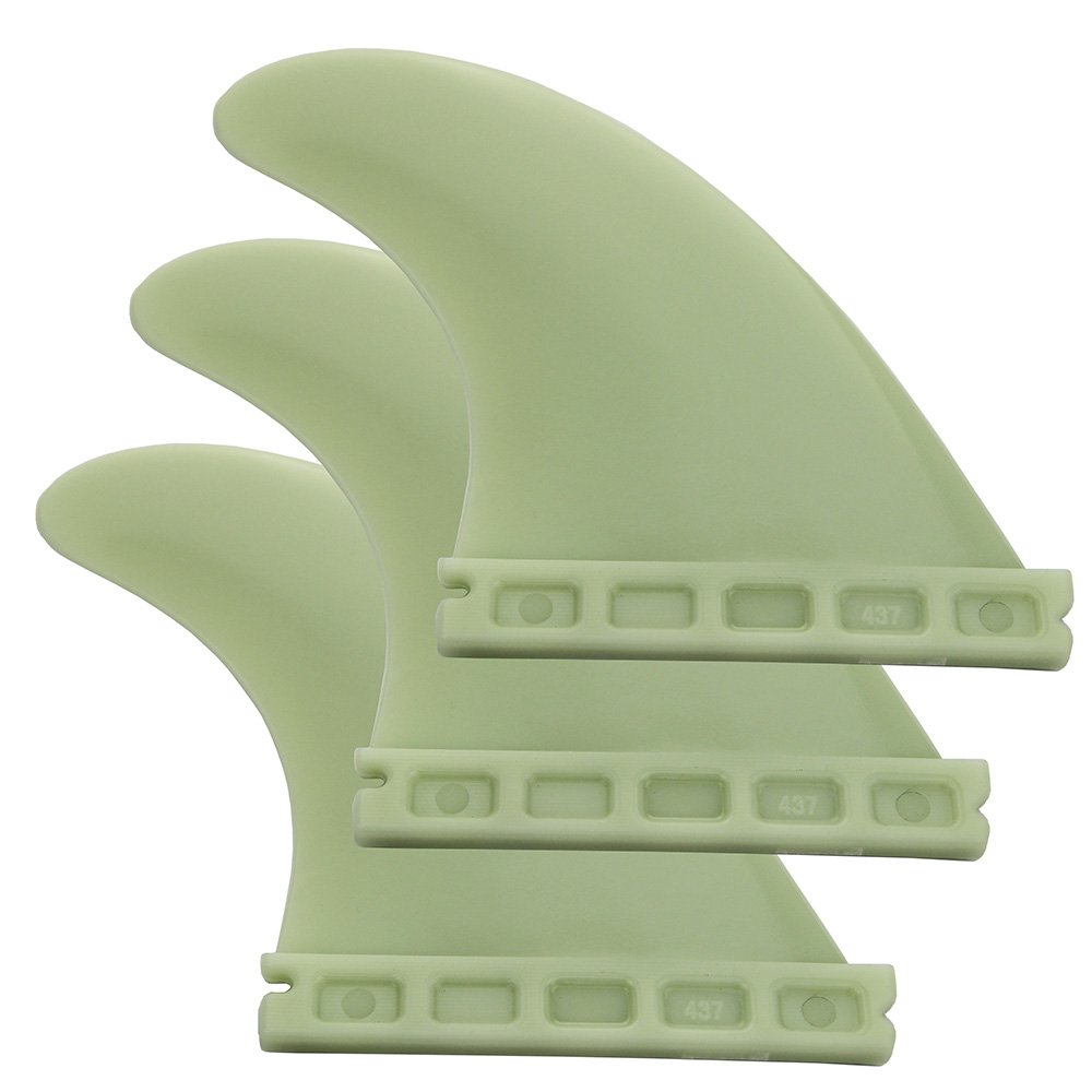 UP100 Future Surfboard Fin Set Black and Green Color Surfboard Fin Set of 3 Fins with Futures base G5 Fin Longboard (Green)