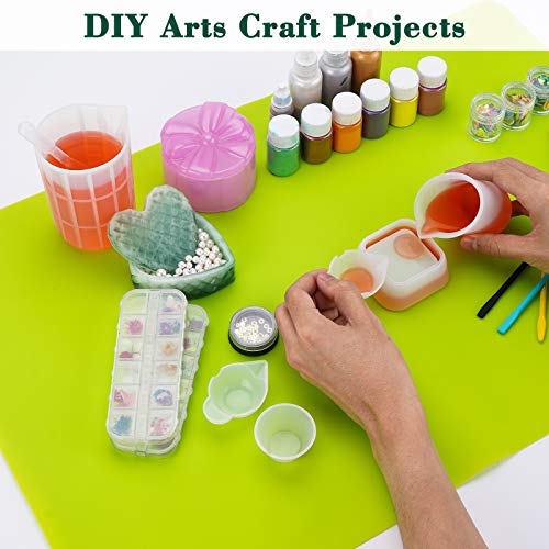 Oversize Silicone Craft Mat, Gartful 27.6 x 19.7 inches Silicone Sheet Epoxy Resin Jewelry Casting Molds Multi-Purpose Table Mat, Placemat, Countertop Protector, Green