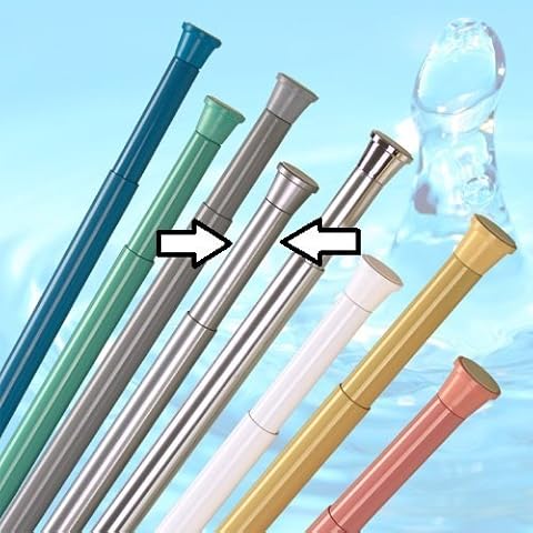 DUSCHVORHANGSTANGE 190-300 cm SILBER MATT ** EXTRA LANG ** DUSCHSTANGE GARDINENSTANGE TELESKOPSTANGE! SPRING SHOWER ROD EXTRA LONG! Cover