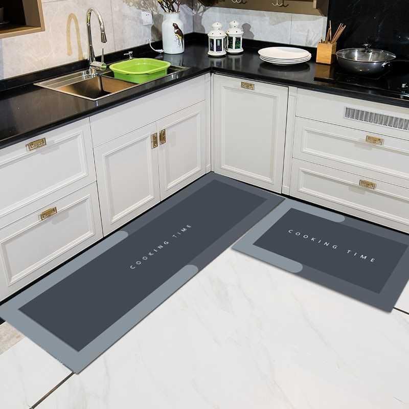 JEBISON Rubber Rectangular Kitchen Mats for Floor Set of 2 Pcs | Non-Skid, Soft Absorbent Rugs for Kitchen Floor, Laundry, and Hallway | 120x40cm, 40x60cm| (Multi Color)-image-8