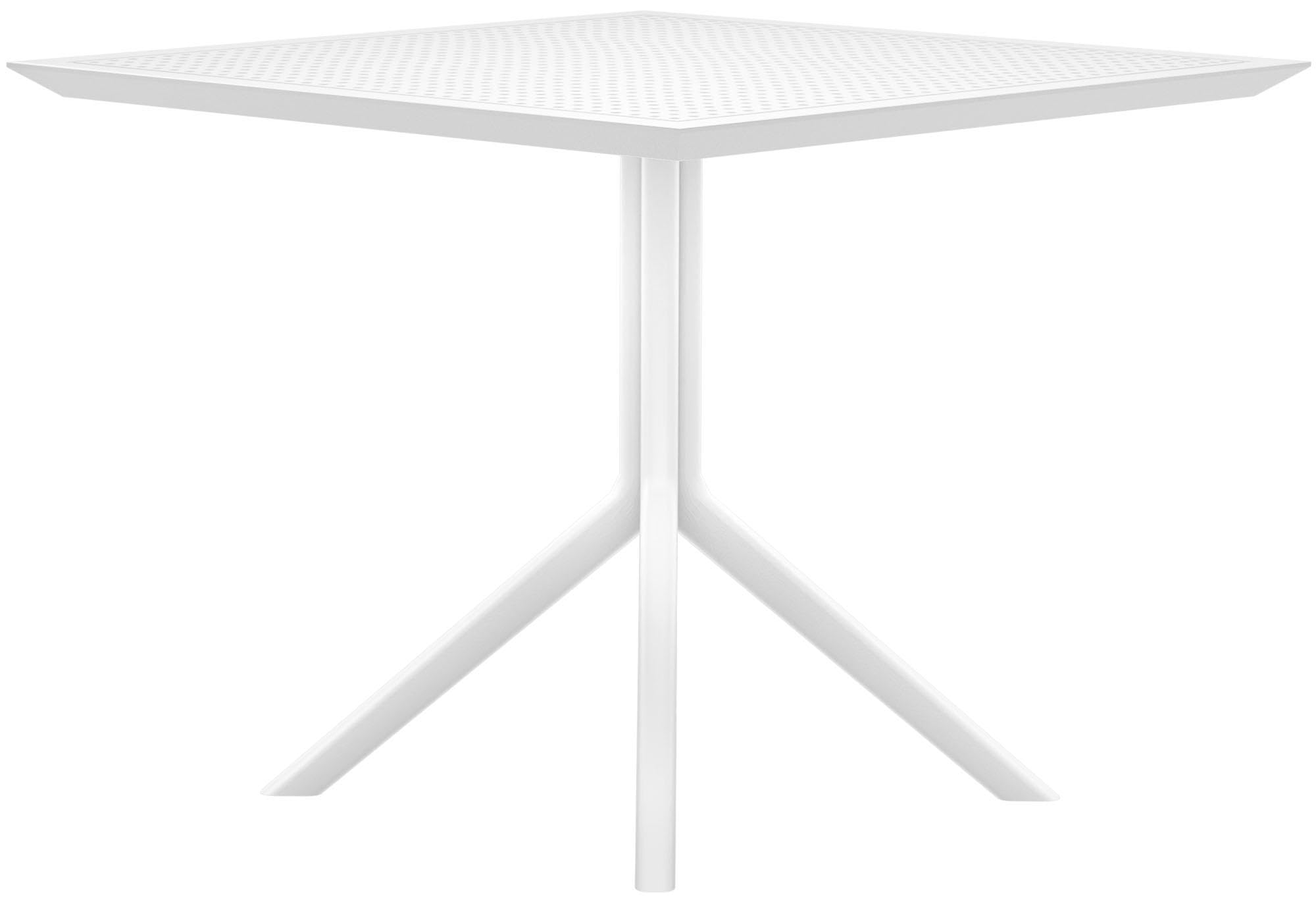 CLP Tavolo Sky 80 x 80 cm I Tavolo da Giardino, Resistente alle intemperie e ai Raggi UV I Tavolo Quadrato da Balcone, Colore:Bianco