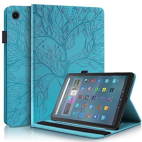 ヘビーデューティーケース Fire Max 11 "2023 PU レザーケース フリップウォレット保護カバー ライフの木 タブレットケース カードスロット タブレット PC カバーと互換性があります 保護ケース (Color : Blue)