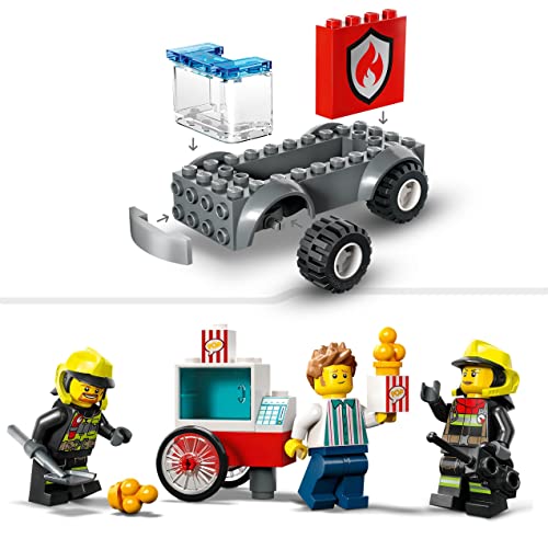 City Caserma dei Pompieri e Autopompa, Edificio da Costruire con Camion Giocattolo dei Vigili del Fuoco, Giochi per Bambini e Bambine da 4 Anni con Starter Brick, Idea Regalo di Compleanno 60375 - Lego - Immagine 4