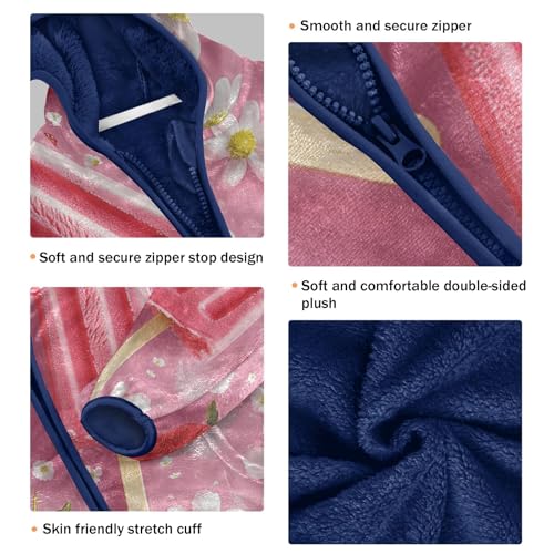 Ice Cream Sticks Girls Fleece Jacket Girls Fall Jacket Girls Zip Up Hoodie Girls Sherpa Jacket 2-10T3