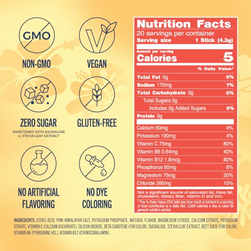 Image of TREVI Electrolytes Powder Packets, Sugar Free Hydration Tropical Punch | 20 Pack Essential Daily Drink Mix, 0 Sugar, Magnesium, Potassium, Vitamin C, Calcium, B6 & B12 Vitamins