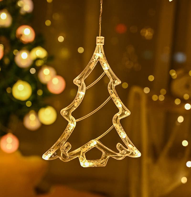 Image of Desidiya Christmas Reindeer LED Curtain String Lights Window Curtain Lights with 8 Flashing Modes Decoration for Christmas Christmas Lights, Led Curtain Light, Festive Light Warm White - 2.5m