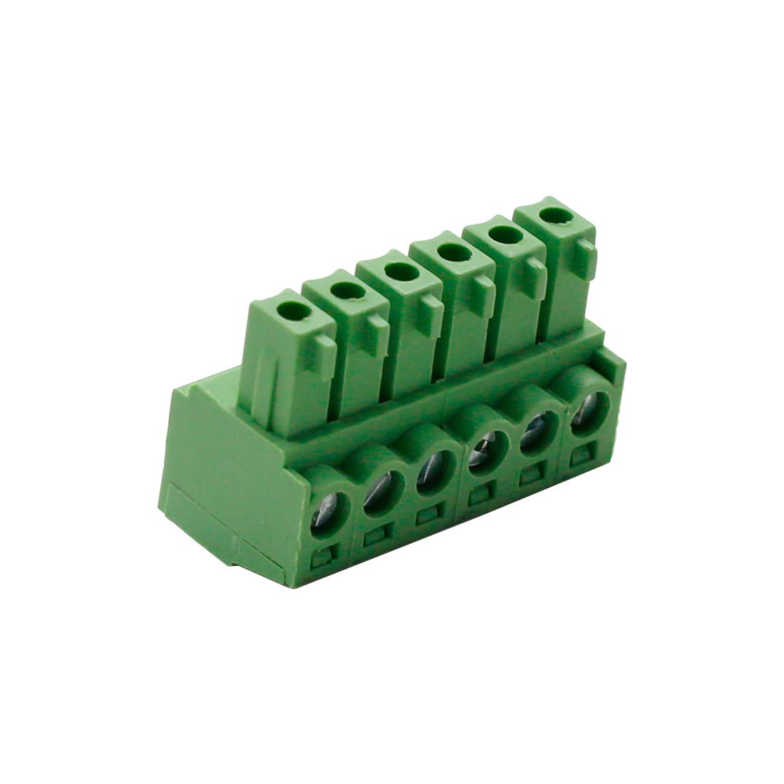 Hxchen 6-Pin 300V 8A KF2EDGK 3.81mm Pitch PCB Screw Terminal Block Connector AWG28-16 Green - (20 Pcs)