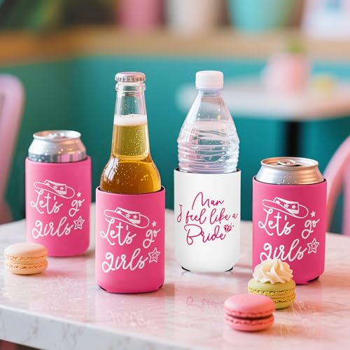 Image of 12 Pack Bachelorette Party Can Cooler Sleeves Bridal Shower Party Supplies Favors Decors, Bride Neoprene Insulated Can Sleeves for Bridesmaid Gifts (2026, 12 oz Standard, Pink)