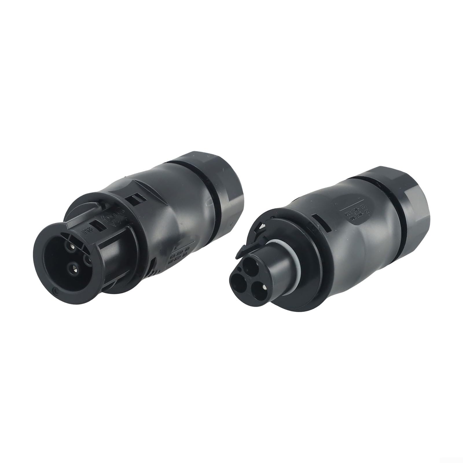 Presa CA IP68 a 3 pin e set per inverter, connettore impermeabile flessibile compatibile con cavi da 10-13 mm, trasmissione di potenza sicura per sistemi solari, nero