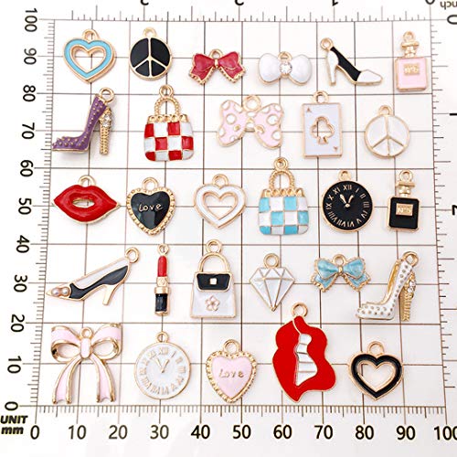 55pcs Gold Plated Enamel Charms Enamel Women Makeup Charms Lipstick Perfume Charm Pendants Bulk for Jewelry Making Necklace Bracelet Earring DIY Crafts - Thumbnail 5