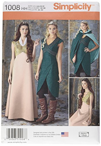 Simplicity Teen and Women's Renaissance Faire, Cosplay, and Halloween Costume Dress Sewing Pattern, Sizes 6-12
