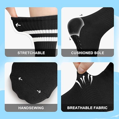 Pilates Socks with Grips for Yoga, Barefoot, Ballet, Barre, Hospital Non Slip Anti Skid Socks for Women and Men3